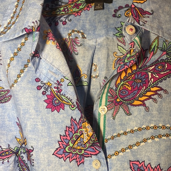 Talbots COTTON SWIRLY PAISLEY BUTTON FRONT - Picture 6 of 7